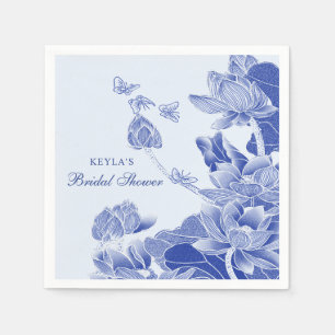 Elegant Blue White Chinoiserie Bridal Shower Napkins