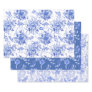 Elegant Blue White Chinoiserie Floral Porcelain Wrapping Paper Sheets