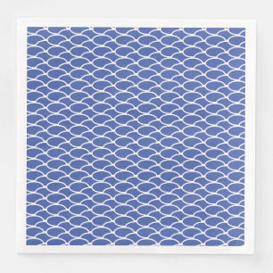 Elegant Blue White Cresting Ocean Waves Pattern Paper Dinner Napkins