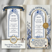Elegant Blue & White Floral Arch Wedding 
