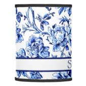 Elegant Blue White Floral Toile Wedding Lamp Shade (Left)