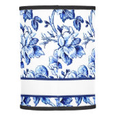 Elegant Blue White Floral Toile Wedding Lamp Shade (Back)