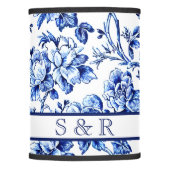 Elegant Blue White Floral Toile Wedding Lamp Shade (Front)