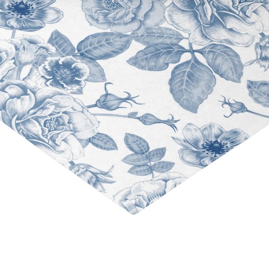 Elegant blue white floral Vintage party tissue Tissue Paper