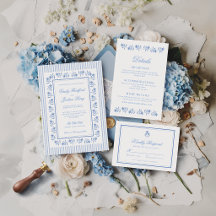 Elegant Blue & White Floral Wedding