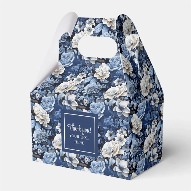Elegant Blue White Flowers Personalized Favor Box (Elegant Blue White Flowers Personalized Favor Box)