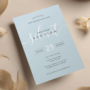 Elegant Blue & White Fundraiser Silent Auction Invitation