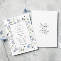 Elegant Blue White Green Floral Wedding  