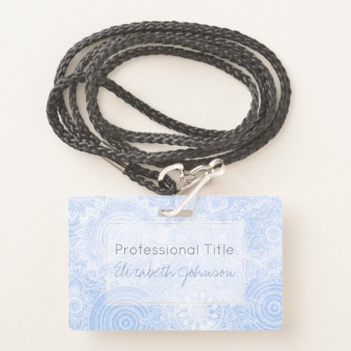 Elegant Blue White Mandala Collection Badge