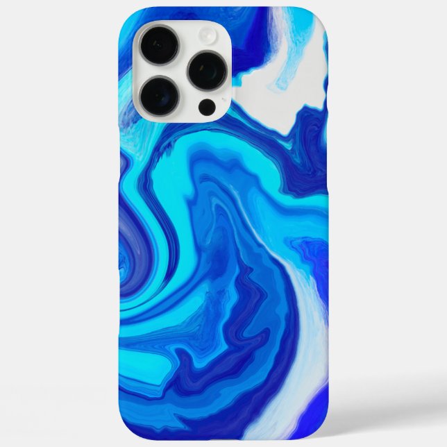 Elegant Blue & White Marble Design Phone Case (Back)