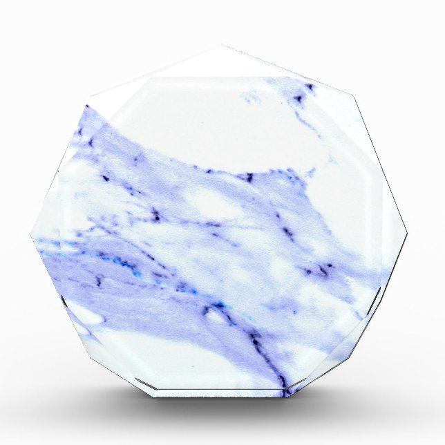 Elegant Blue White Marble granite pattern  Acrylic Award (Front)