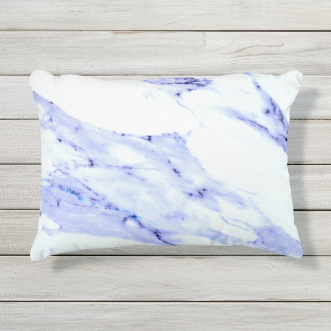 Elegant Blue White Marble granite pattern  Outdoor Pillow (Front)