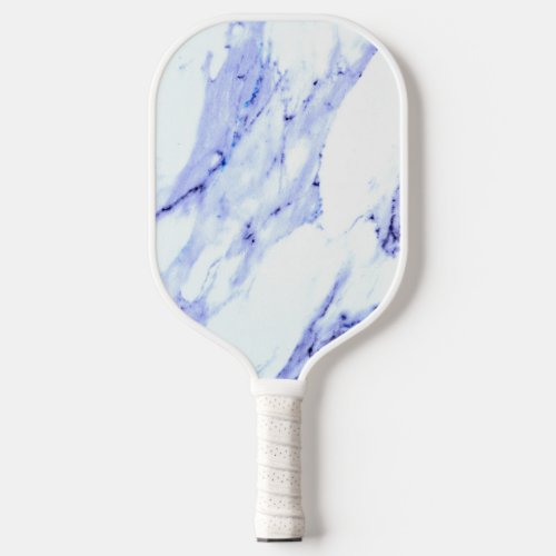 Elegant Blue White Marble pattern Pickleball Paddle