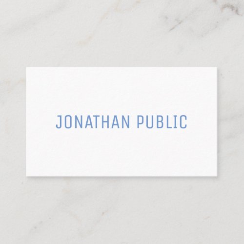 Elegant Blue White Minimalistic Template Modern Business Card