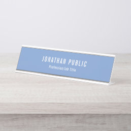 Elegant Blue White Modern Creative Template Desk Name Plate