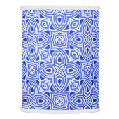 Elegant blue & white modern geometric pattern lamp shade (Left)