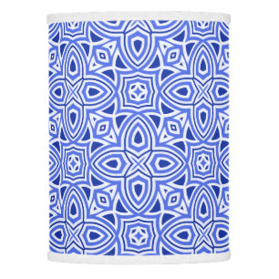 Elegant blue & white modern geometric pattern lamp shade