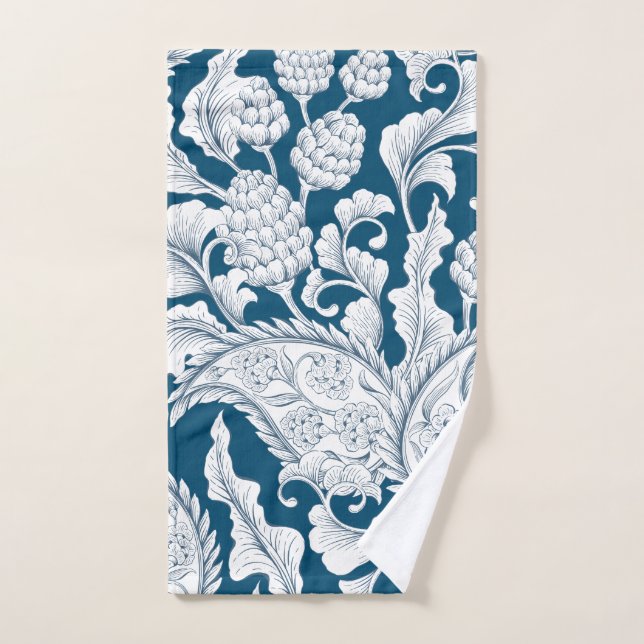 Elegant Blue & White Pineapple  Hand Towel (Hand Towel)