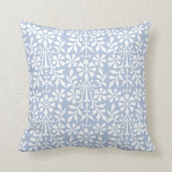 Elegant Blue White Scandinavian Folk Art Floral Th Throw Pillow by VillageDesign at Zazzle