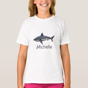 Elegant blue white shark Personalized  T-Shirt
