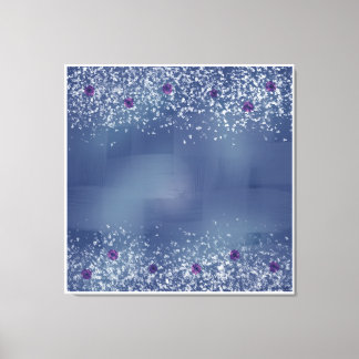 Elegant Blue & White Stretched Canvas Print