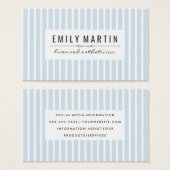 Elegant Blue White Stripe Pattern (Front & Back)