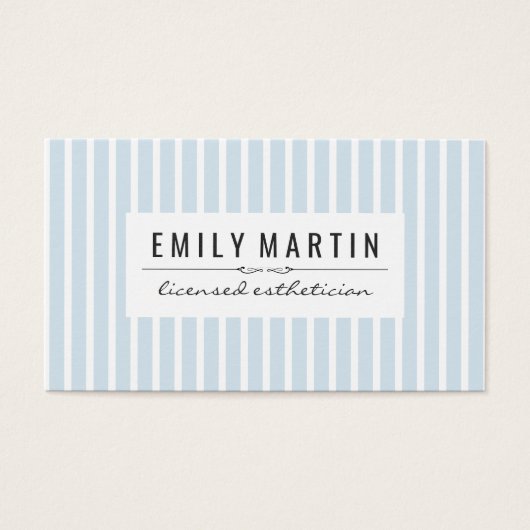 Elegant Blue White Stripe Pattern (Front)