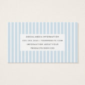 Elegant Blue White Stripe Pattern (Back)
