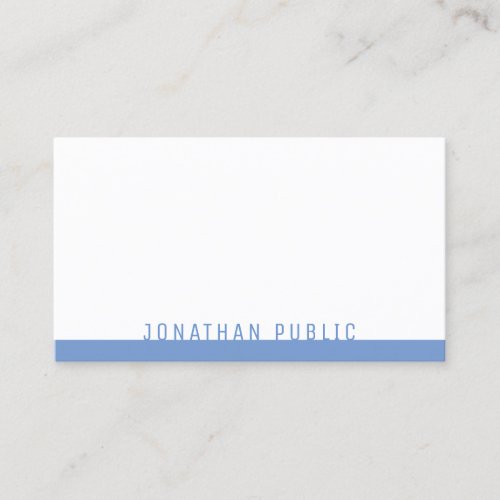 Elegant Blue White Template Modern Professional Business Card