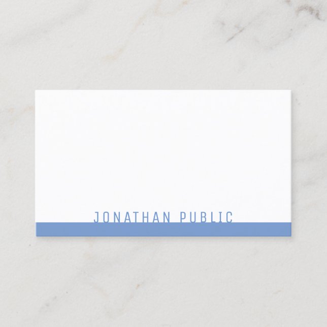 Elegant Blue White Template Modern Professional Business Card (Front)