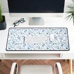 Elegant Blue White Toile Floral Pattern Botanical Desk Mat<br><div class="desc">A timeless,  elegant blue and white floral toile de jouy design showcasing a classic botanical pattern. A well-loved and popular aesthetic,  this vintage french country style print is the perfect way to add a touch of class to your office space,  creating a warm and homely feel.</div>