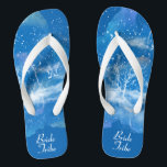 Elegant Blue White Wedding Bride Tribe Flip Flops<br><div class="desc">Featuring classic blue and white gradient pattern, these elegant flip flops are a memorable gift for wedding party members: bride, bridesmaids, mother of the bride, maid of honor... They will add a stylish dose of glam to your wedding day, bachelorette party, or other celebration. ♥Customize it with your wording by using the template...</div>