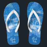 Elegant Blue White Wedding Bride Tribe Flip Flops<br><div class="desc">Featuring classic blue and white gradient pattern, these elegant flip flops are a memorable gift for wedding party members: bride, bridesmaids, mother of the bride, maid of honor... They will add a stylish dose of glam to your wedding day, bachelorette party, or other celebration. ♥Customize it with your wording by using the template...</div>