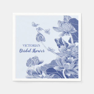 Elegant Blue Willow Chinoiserie Chic Bridal Shower Napkins