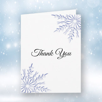 Elegant Blue Winter Snowflakes Sympathy Thank You Card