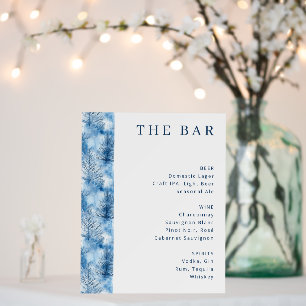 Elegant Blue Winter Tree Menu Foam Board
