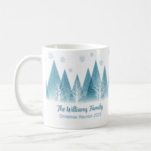 Elegant Blue Winter Trees Christmas Family Reunion