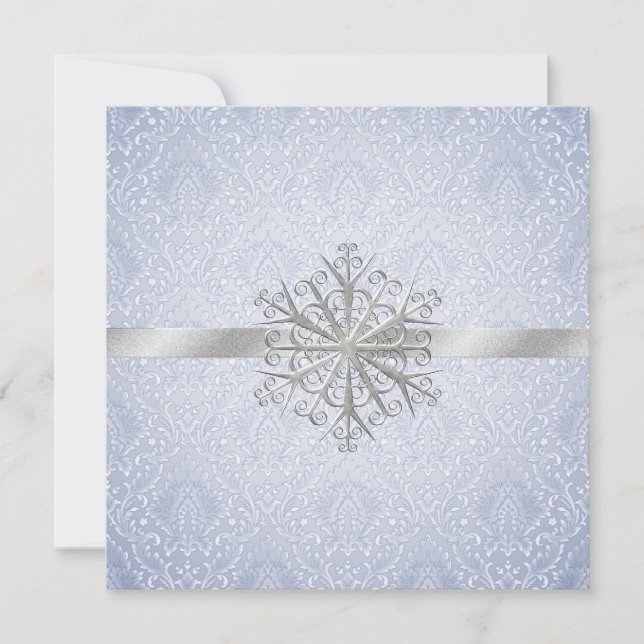 Elegant Blue Winter Wedding Invitation (Front)