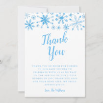 Elegant Blue Winter Wonderland Baby Shower Thank You Card