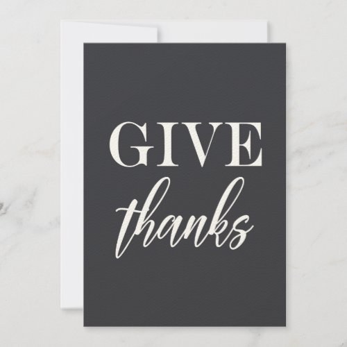 Elegant blue with beige chic Give Thanks Quote Thank You Card