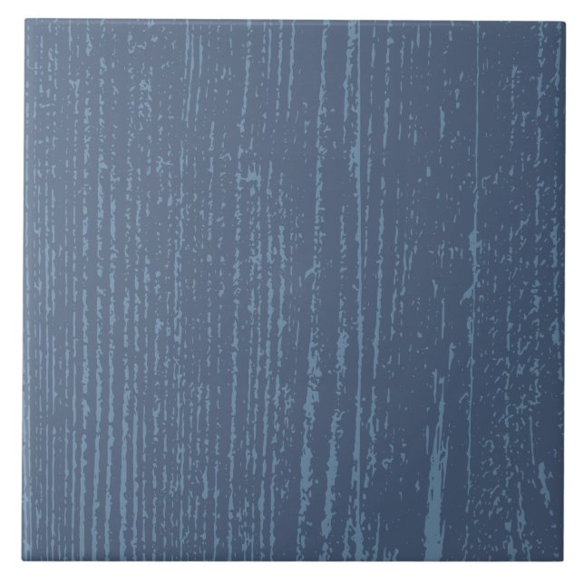 Elegant Blue Wood Grain Ceramic Tile (Front)