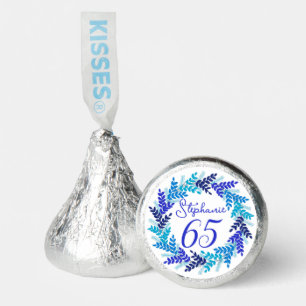 Elegant Blue Wreath 65th Birthday Hershey®'s Kisses®