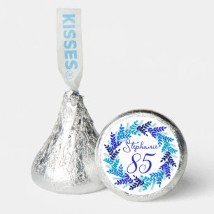 Elegant Blue Wreath 85th Birthday Party Hershey®'s Kisses®