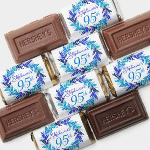 Elegant Blue Wreath 95th Birthday Party Hershey's Miniatures