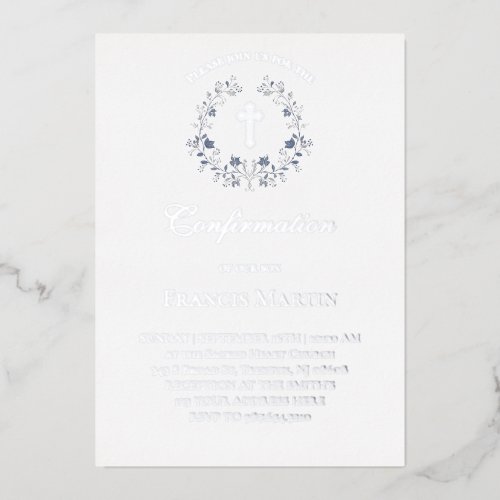 elegant blue wreath Confirmation