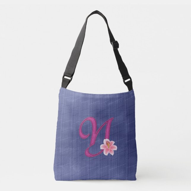 Elegant Blue Y Crossbody Bag (Front)