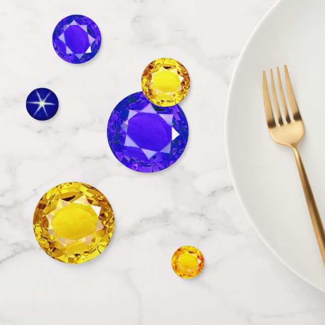 Elegant Blue & Yellow Gemstones Confetti (Group)