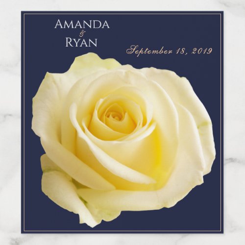 Elegant Blue Yellow Rose Floral Wedding Envelope Liner