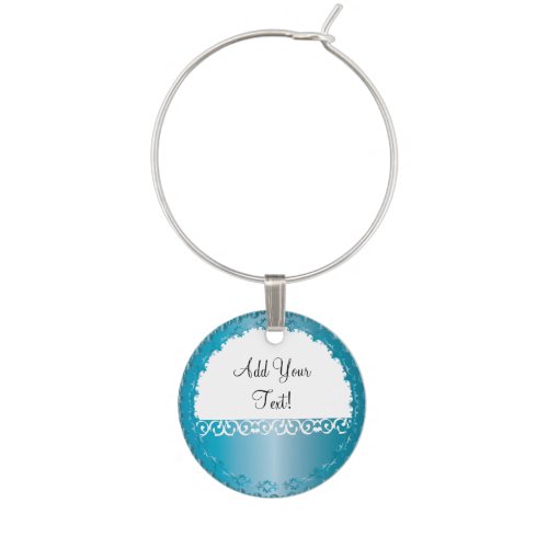 Elegant Blue Zircon All Occasion You Personalize Wine Glass Charm