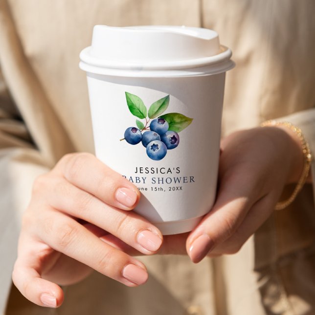 Elegant Blueberries Baby Shower Paper Cups (Creator Uploaded)